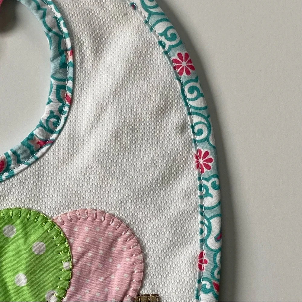 Mud Pie Bib Caterpillar NEW NWT baby infant bugs nature white bib patchwork